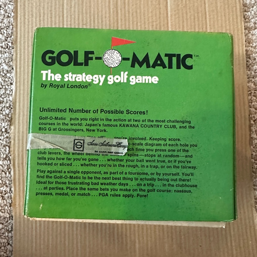 *Rare* Vintage 1972 Golf-O-Matic Strategy Golf Board … - Gem